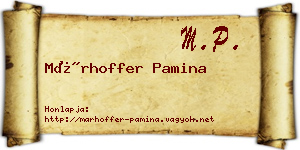 Márhoffer Pamina névjegykártya